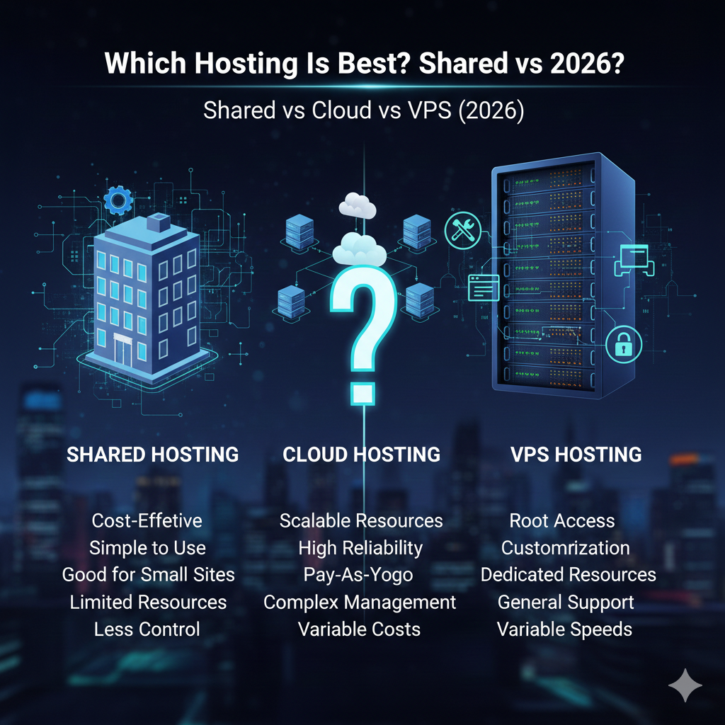 Which Hosting Is Best? Shared vs Cloud vs VPS (2026)