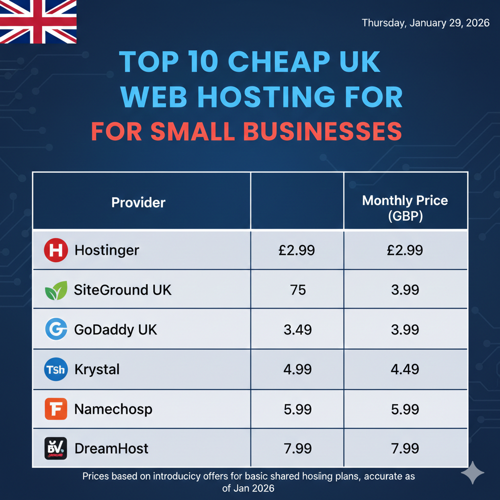 Top 10 Cheap UK Web Hosting Services for Small Businesses in 2026
