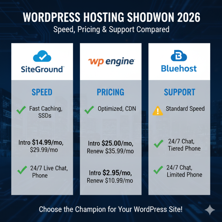 WordPress Hosting Showdown 2026: Speed, Pricing & Support Compared