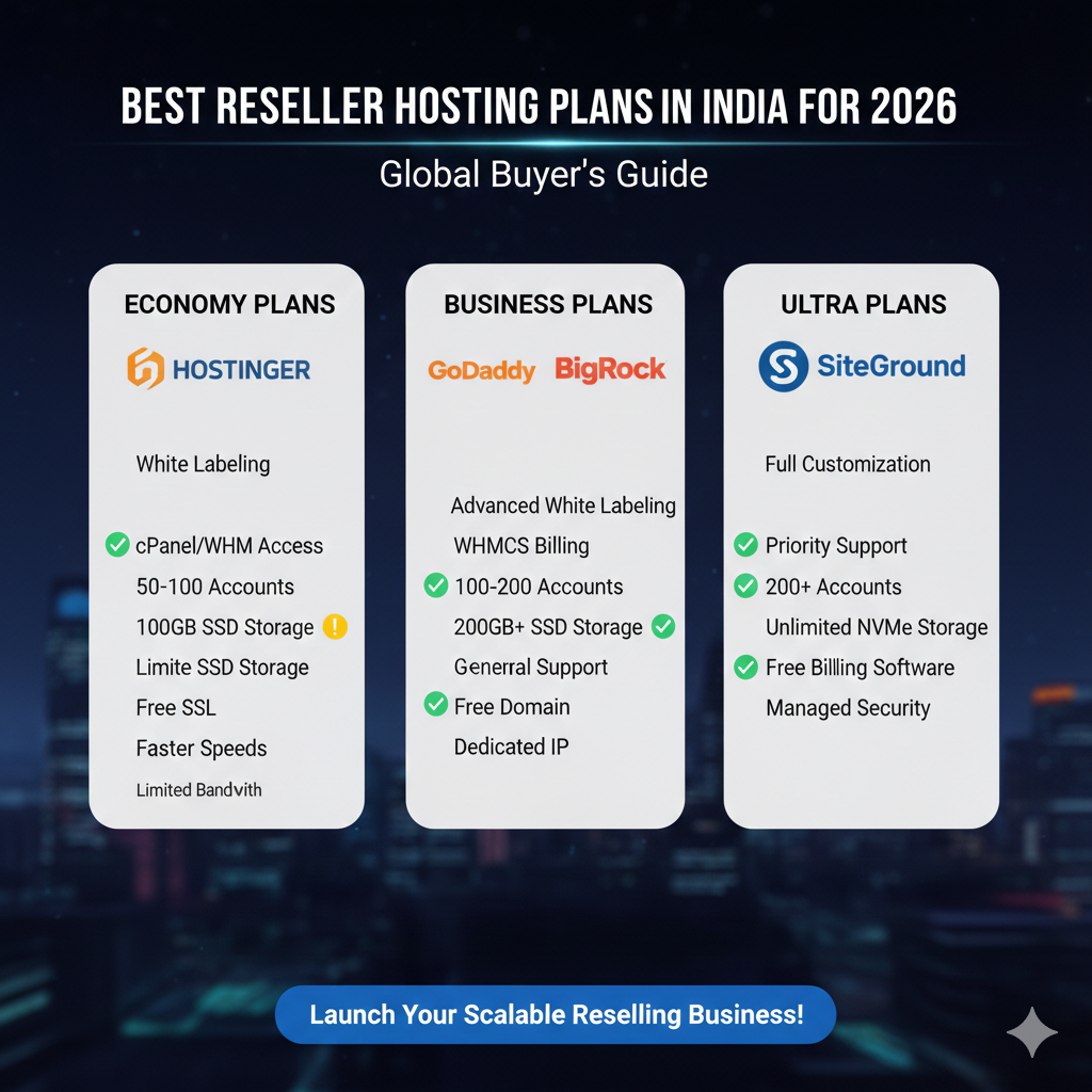 Best Reseller Hosting Plans in India for 2026 (Global Buyer’s Guide)