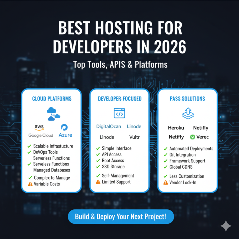 Best Hosting for Developers in 2026: Top Tools, APIs & Platforms