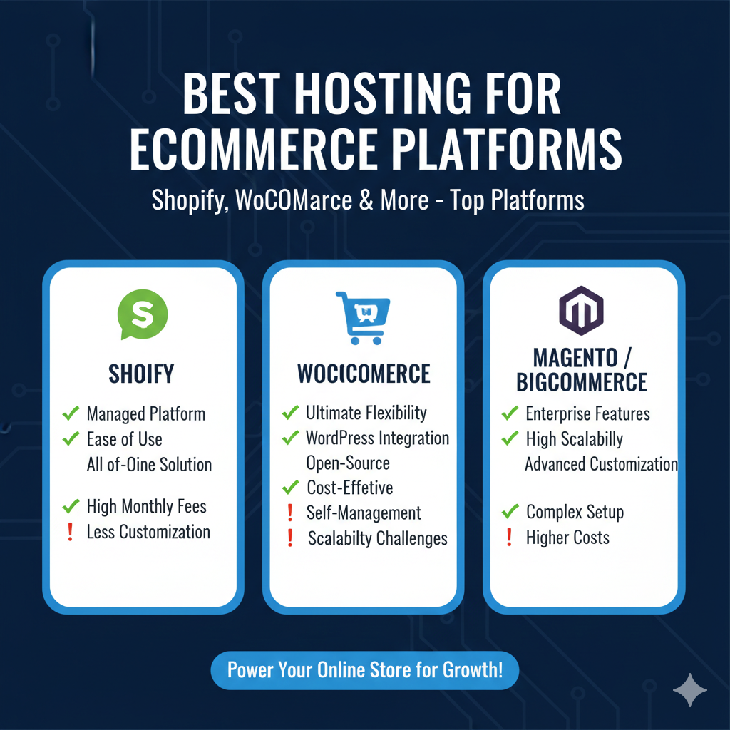 Best Hosting for eCommerce Platforms in 2026 (Shopify, WooCommerce & More)