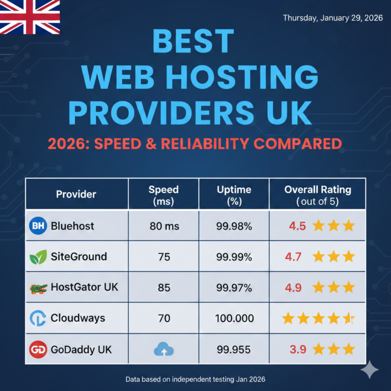Best Web Hosting Providers in the UK for 2026: Speed & Reliability Compared