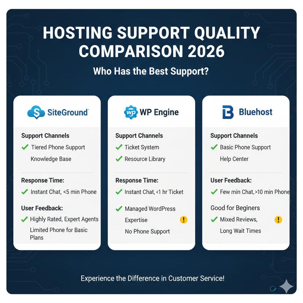 Hosting Support Quality Comparison 2026: Who Has the Best Support?